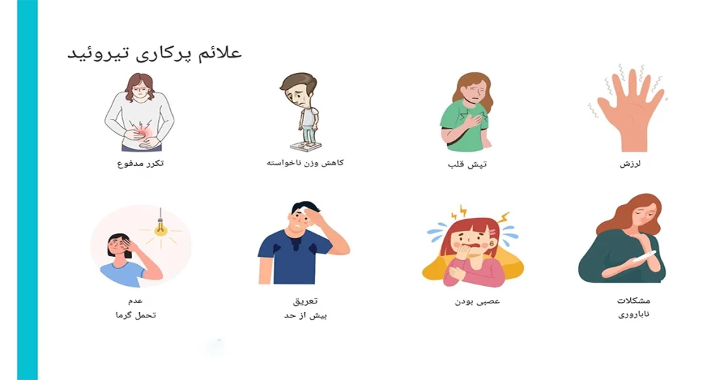 علائم پرکاری تیروئید 3 علائم پرکاری تیروئید